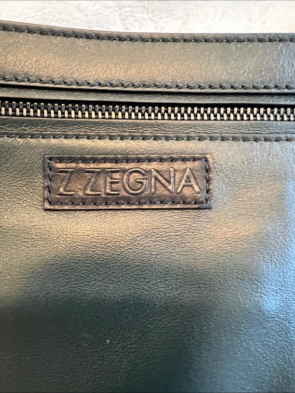 Z Zegna Black luxury leather Men's adjustable Belt Bag with Multi-Zip Front - Picture 2 of 16